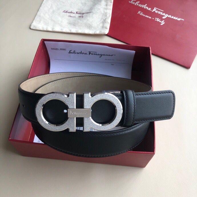 Ferragamo Men s 3.5cm stainless steel metal buckle belt