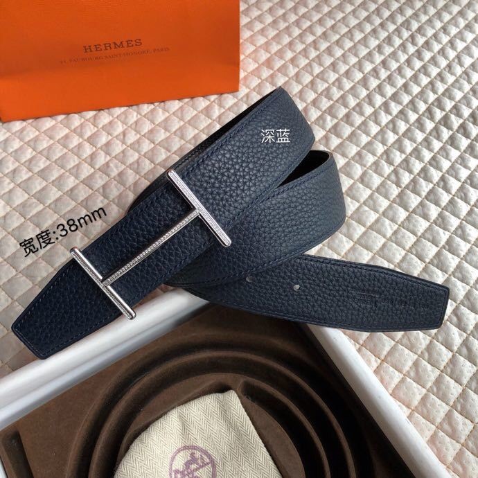 Hermes Constance series stainless steel metal diamond buckle belt 38mm