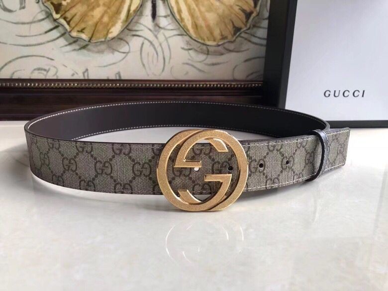 Gucci Men s PVC GG stainless steel metal buckle 38mm belt