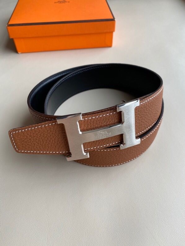 Hermes Men s Reversible leather belt 38mm with bottom leather