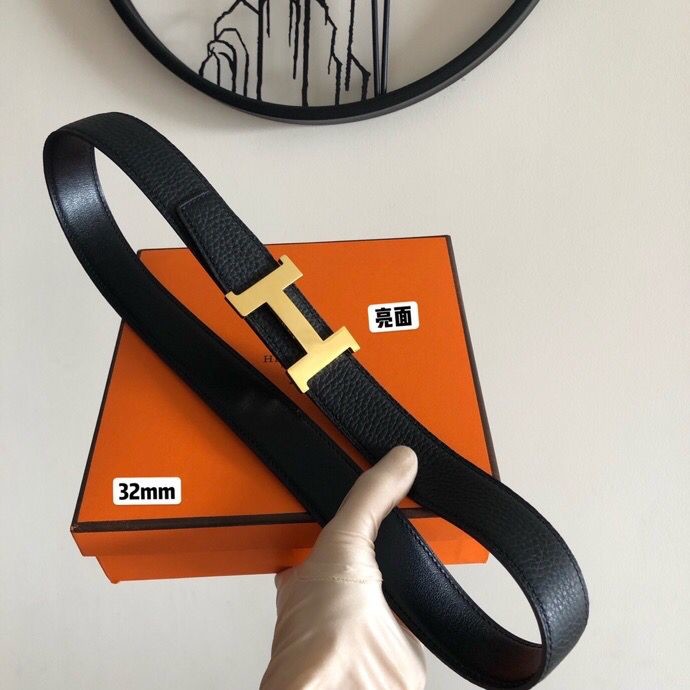Hermes Four-corner buckle & Reversible leather belt 32mm