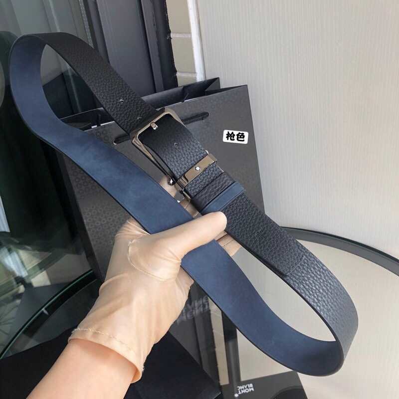 MontBlanc Suede Color Change Leather Cowhide 3.5cm Reversible Belt