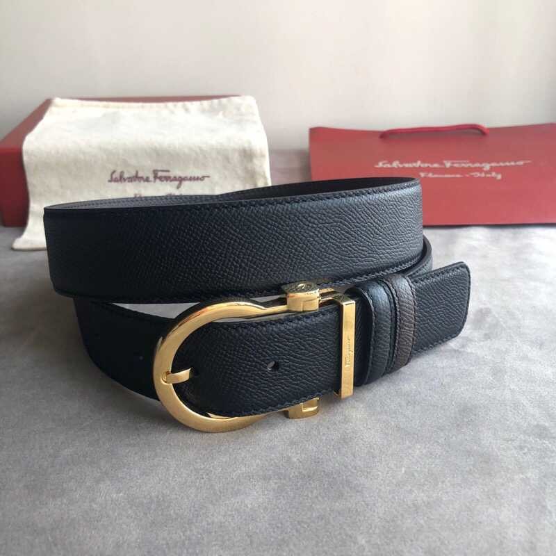 Ferragamo Men s 3.5cm Classic Buckle Cowhide Reversible Cross Belt