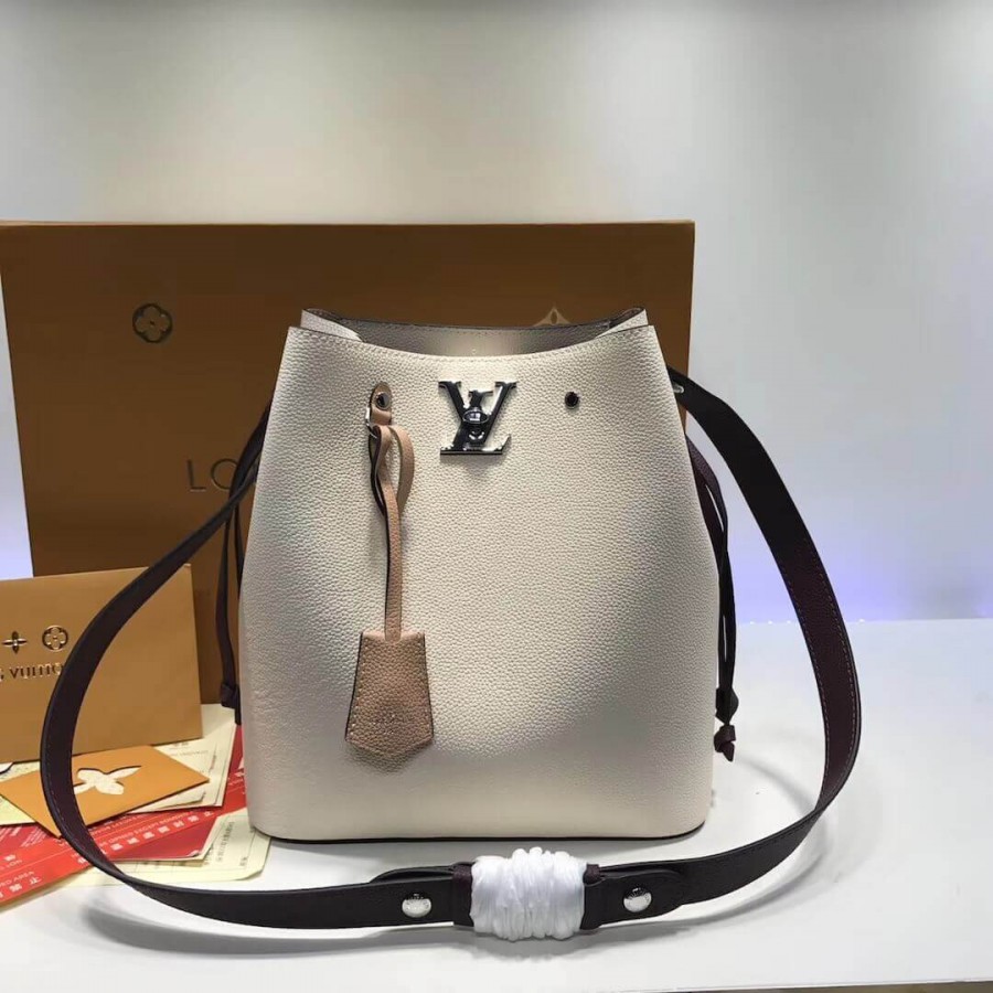 Louis Vuitton Calfskin Leather Lockme Bucket M55439