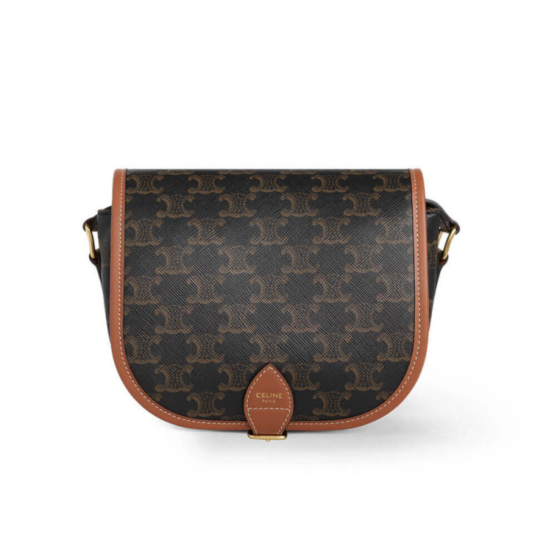 Celine Medium Folco Bag In Triomphe Canvas 191502