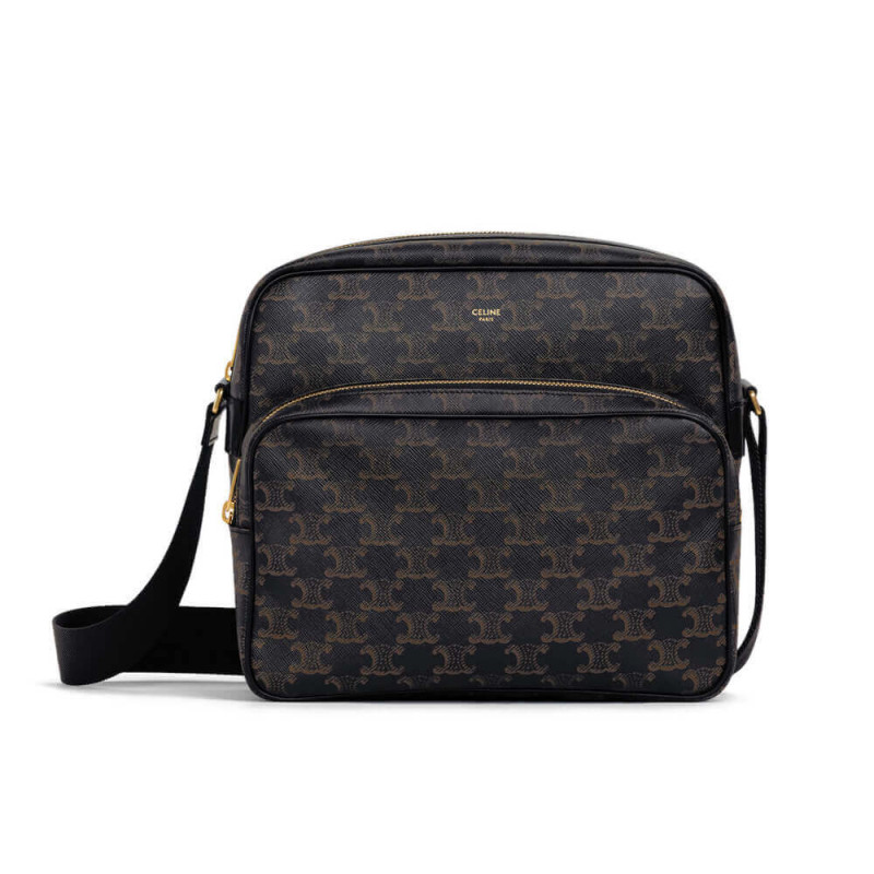 Celine Large Pocket Messenger Bag In Triomphe Canvas 190822