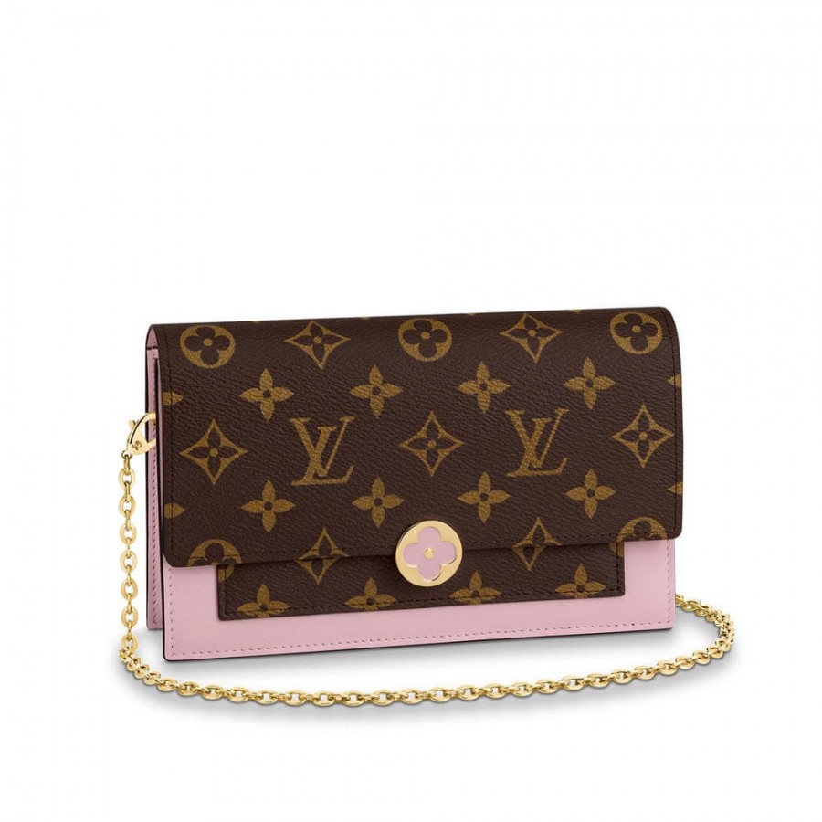 Louis Vuitton Monogram Canvas Flore Chain Wallet M67404 M67405