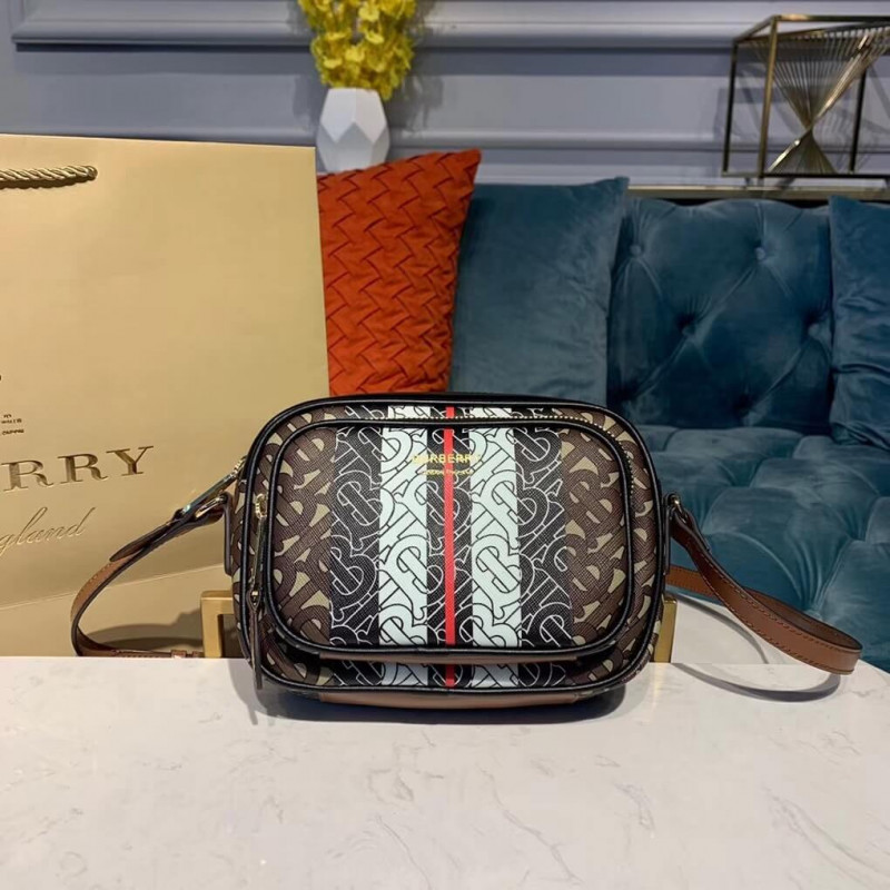 Burberry Monogram Stripe E-canvas Camera Bag 80183621