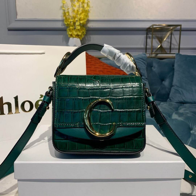 Chloe C Mini Bag In Embossed Croco A873