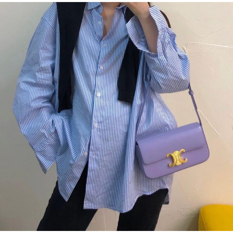 Celine Triomphe Shoulder Bag In Natural Calfskin 194143