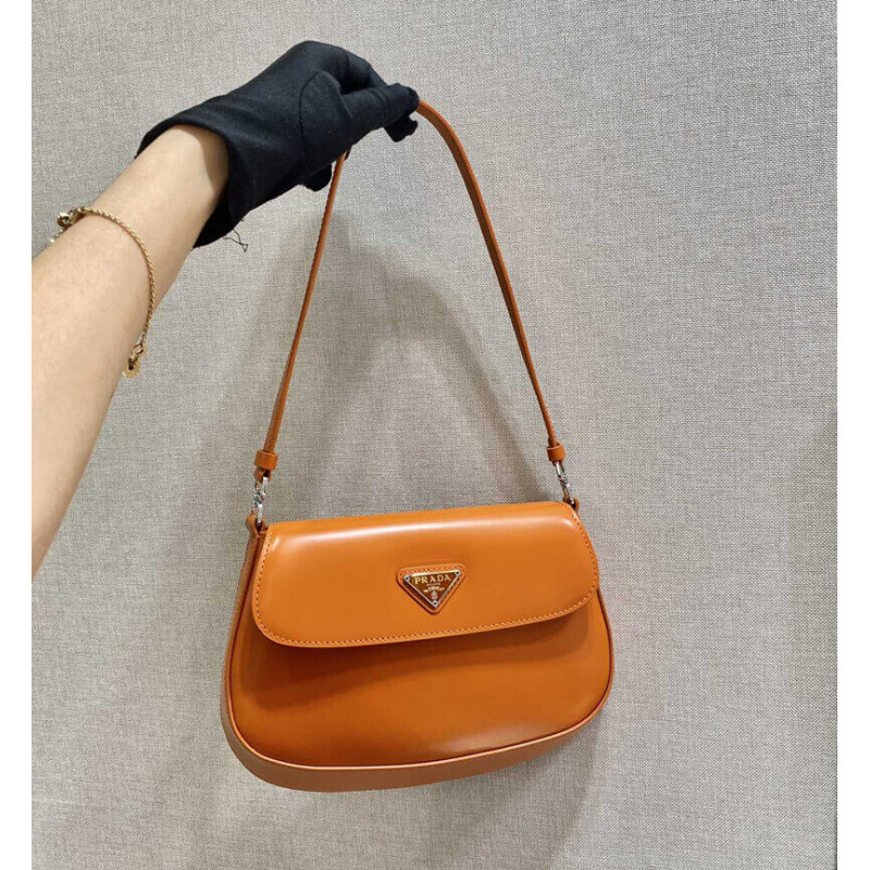 Prada Cleo Brushed Leather Shoulder Bag With Flap 1BD311