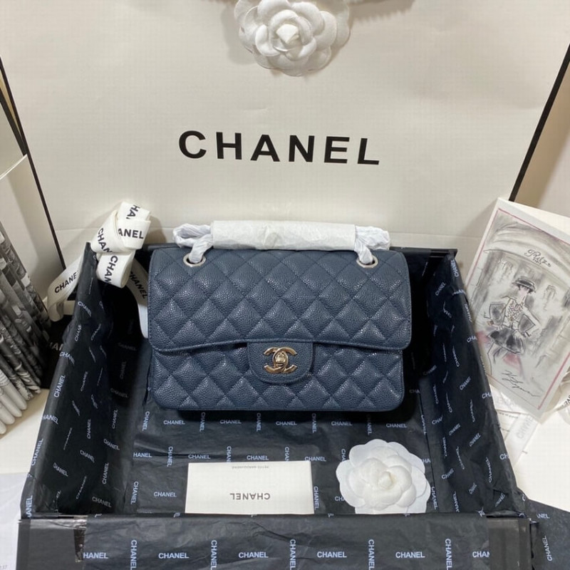 Chanel Small Classic Double Flap Bag A01113 Caviar Calfskin