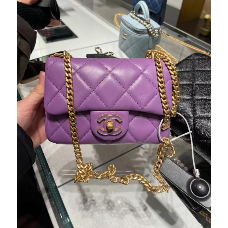 Chanel Mini Flap Bag in Lambskin with Enamel CC AS3113