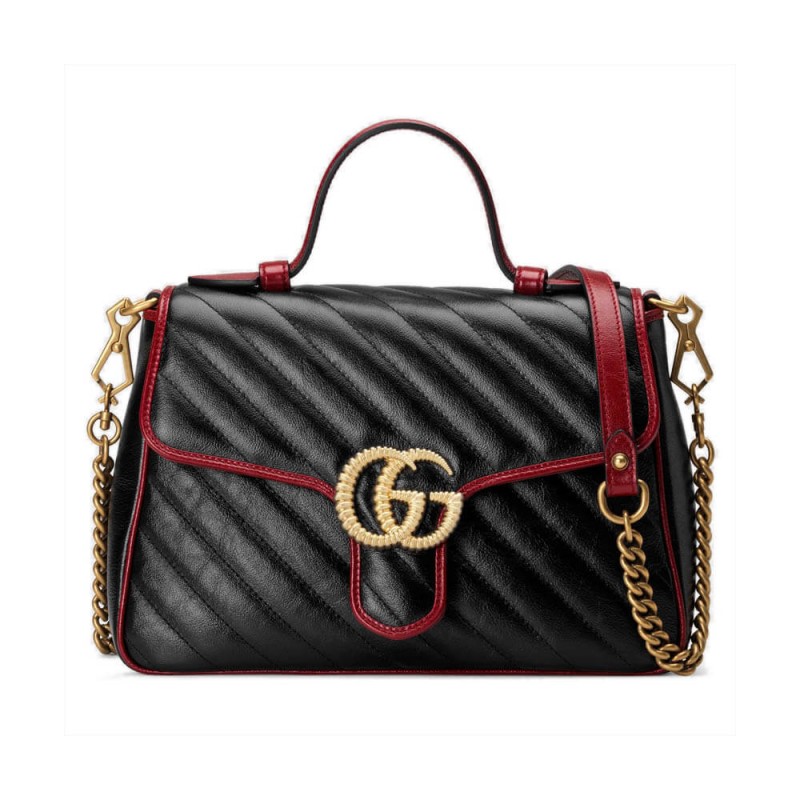Gucci GG Marmont Small Top Handle Bag 498110 Black