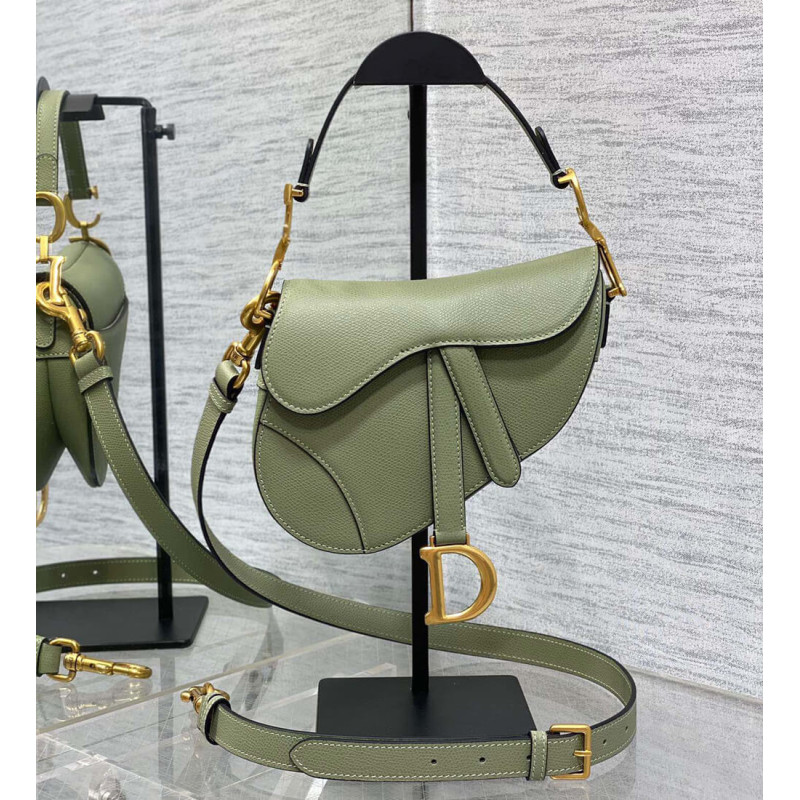 Dior Mini Saddle Bag with Strap Grained Calfskin M0456