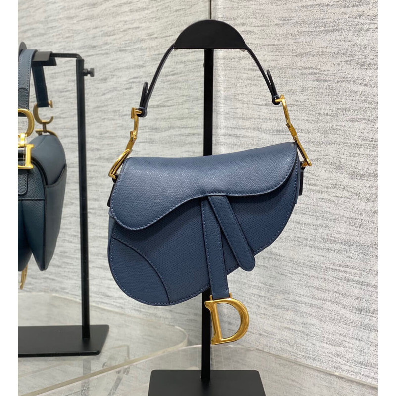 Dior Mini Saddle Bag with Strap Grained Calfskin M0456