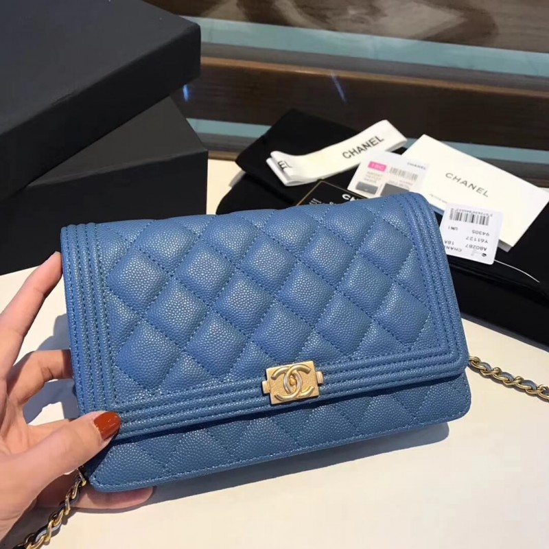 Chanel Quilted Caviar Leboy Woc Chain Bag 80287