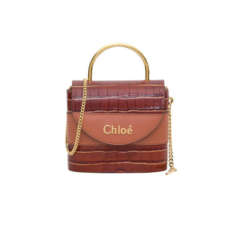Chloe Small Aby Lock Chain Bag Embossed Croco Effect S1220