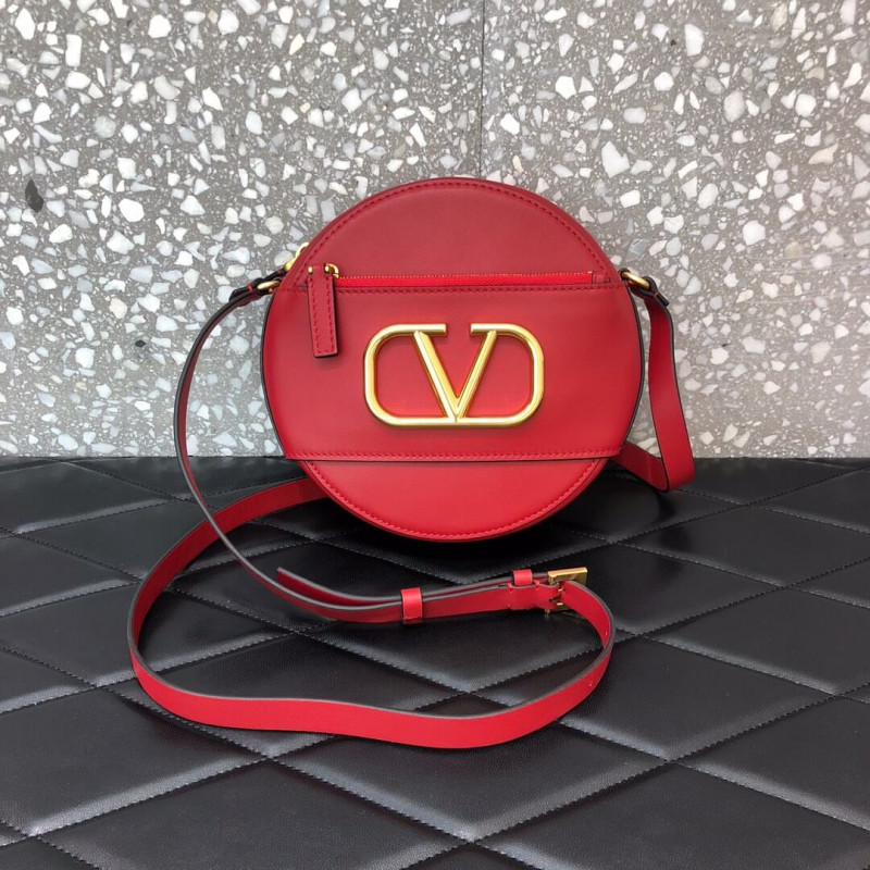 Valentino 'VLOGO' Leather Round Crossbody Bag A0088