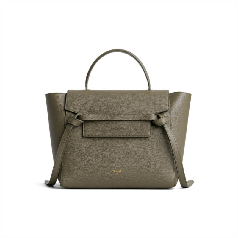 Celine Micro Belt Bag In Grained Calfskin 189153 Army Green