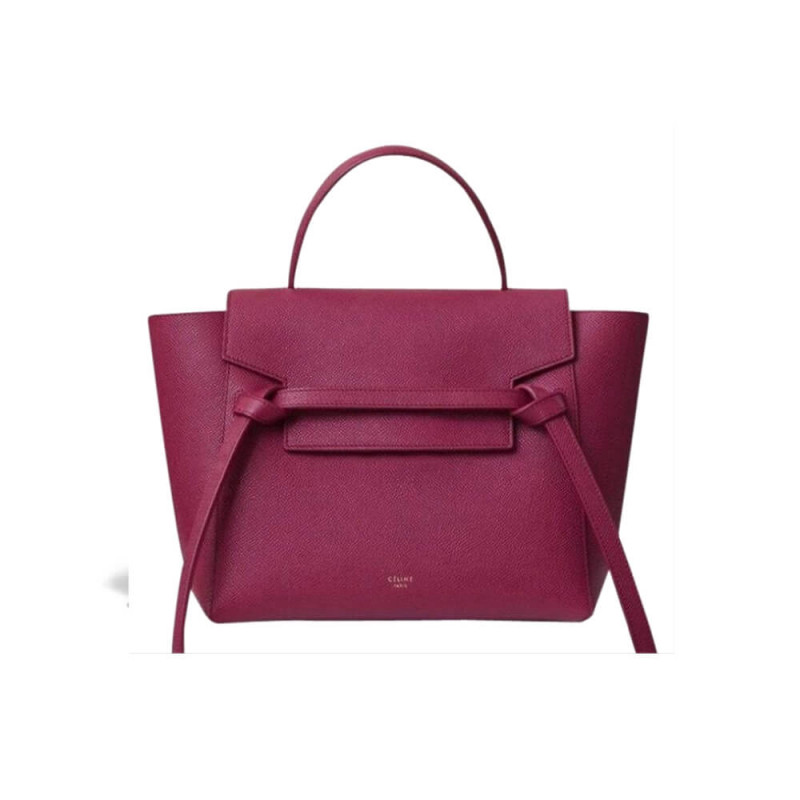 Celine Micro Belt Bag In Grained Calfskin 189153 Burgundy