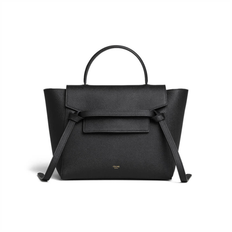 Celine Micro Belt Bag In Grained Calfskin 189153 Black