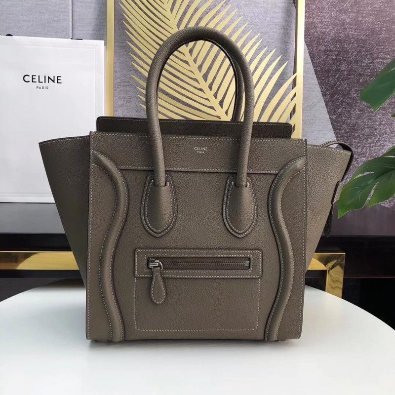Celine Micro Luggage Handbag In Drummed Calfskin 189793