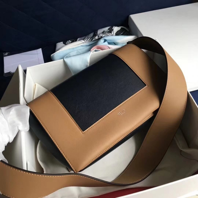 Celine Frame Medium Shoulder Bag 180263 Brown/Black