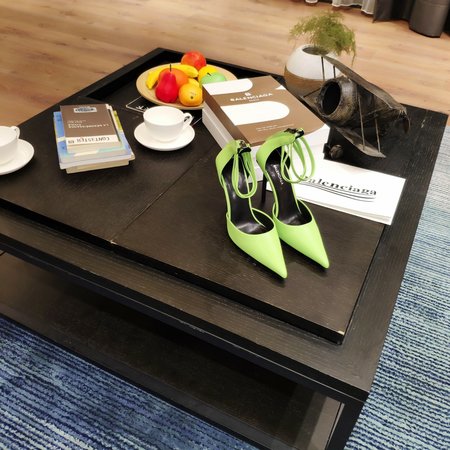 Balenciaga Crafting Tomorrow s Luxury themed rear empty sandals