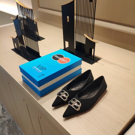 Balenciaga Metallic knifd series BB buckle women s shoes