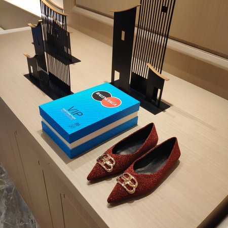 Balenciaga Metallic knifd series BB buckle women s shoes