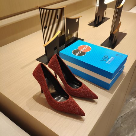 Balenciaga Metallic knifd series BB buckle women s shoes