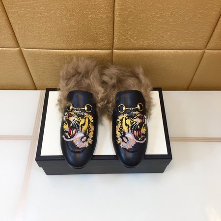 Gucci Classic horsebit wool slippers
