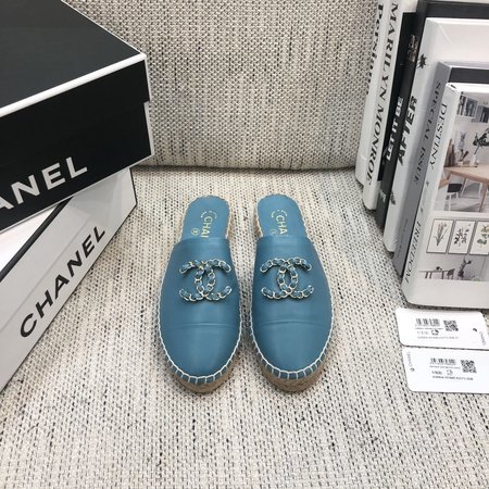 Chanel Espadrilles slippers with CC buckle