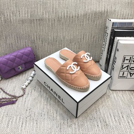 Chanel Espadrilles slippers with CC buckle