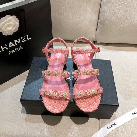 Chanel Sandals soft lambskin camellia