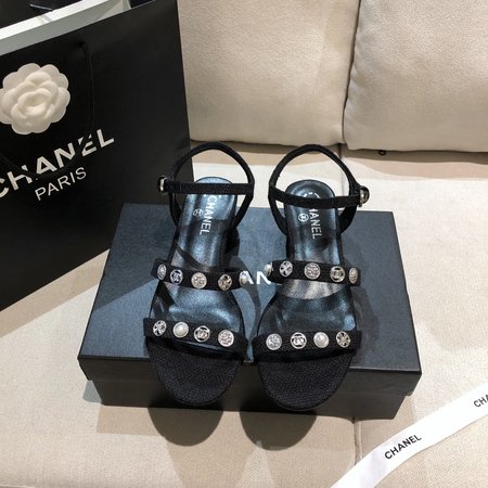 Chanel Sandals soft lambskin camellia