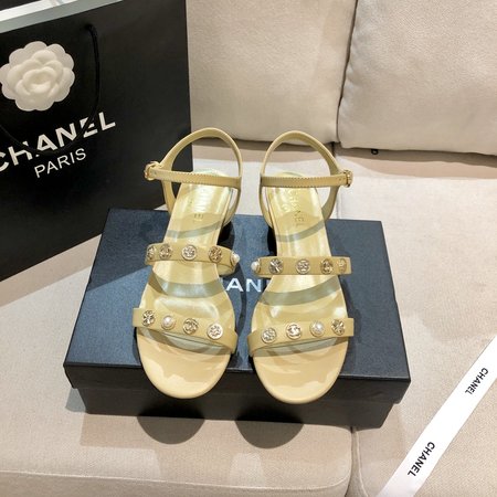 Chanel Sandals soft lambskin camellia