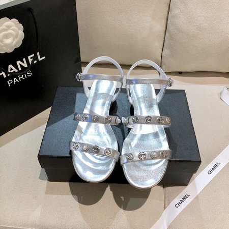 Chanel Sandals soft lambskin camellia
