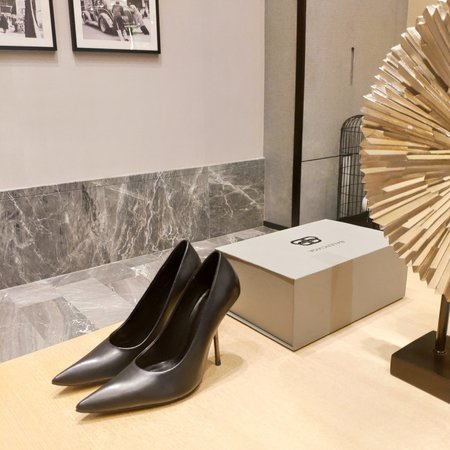 Balenciaga BB cowhide women s shoes with sheepskin lining high heel: 10cm