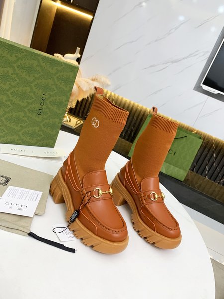Gucci Horsebit Bee Leather Martin Boots