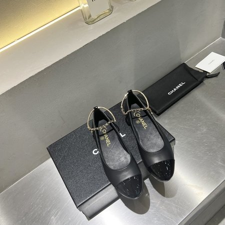 Chanel calfskin ballet flats