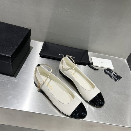 Chanel calfskin ballet flats
