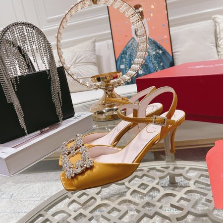 Roger Viver diamond buckle high heel sandals
