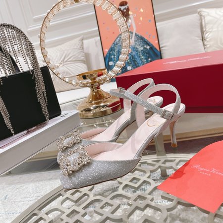 Roger Viver diamond buckle high heel sandals