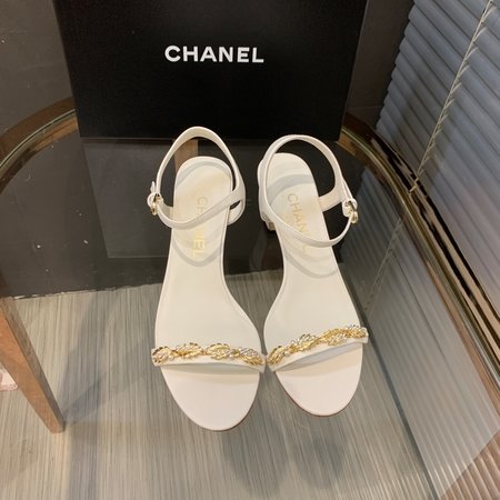 Chanel Chain strap thick heel sandals