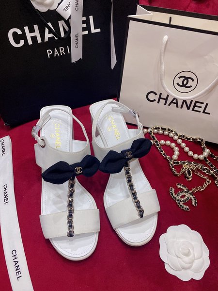 Chanel color block sandals