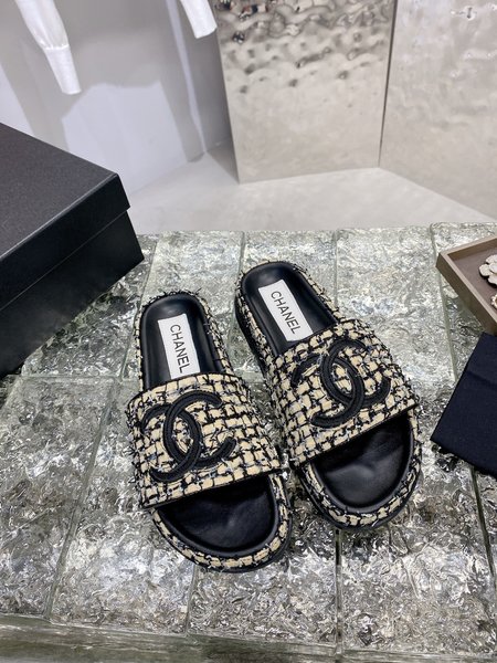 Chanel Wool slippers thick woolen weave