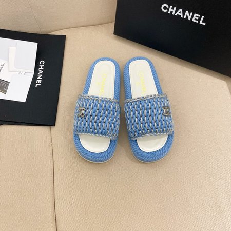 Chanel Cashmere Handwoven Slippers