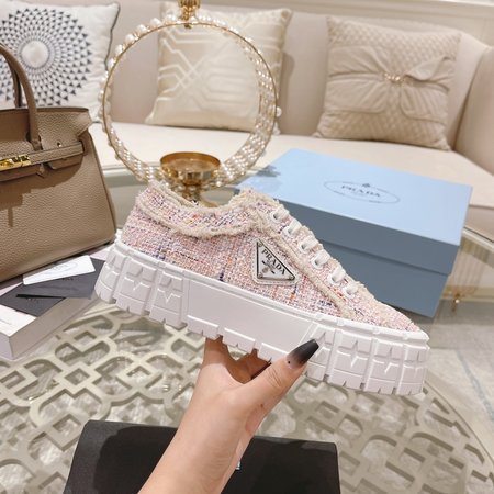 Prada New upper canvas outsole combination Tpu metal triangle buckle